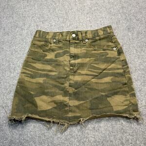 Women's Lucky Brand Camouflage Raw Hem Mini Skirt‎ Size 2 Size 26